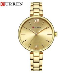 Curren 9017 Ladies Watch Women Quartz Watch - Gold, Beige