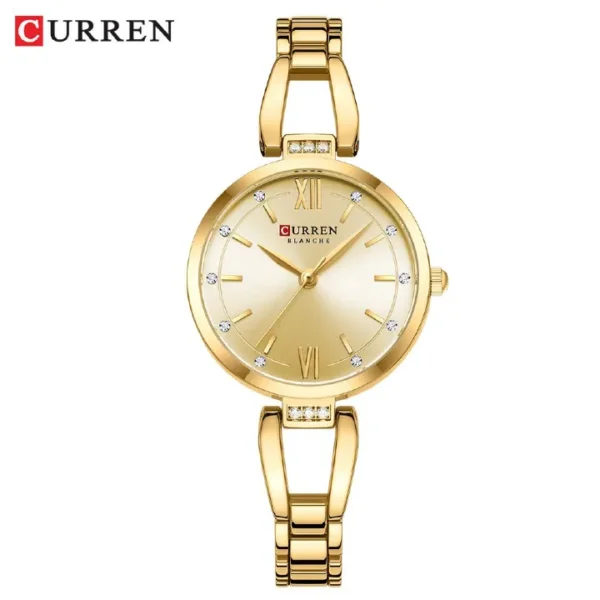 Curren 9092 Elegant Ladies Watch - Gold, Beige Inside