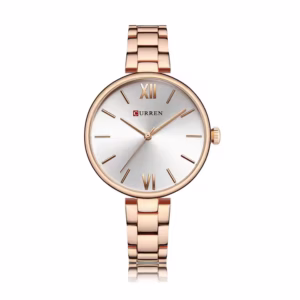 Curren 9017 Ladies Watch Women Quartz Watch - Rose Gold, White